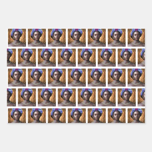 Afrikanisch-amerikanische schwarze Goddesses zum G Geschenkpapier Set (Vorderseite 3)