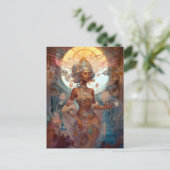 Afrikanisch-Amerikanische Schwarze Göttin Zauberfa Postkarte (Stehend Vorderseite)