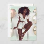 Afrikanisch-Amerikanische Schwarze Königin Melanin Feiertagspostkarte (Vorne/Hinten)