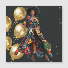 Afrikanisch-Amerikanische Schwarze Königin Melanin Magnetkarte