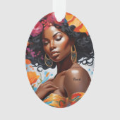 Afrikanisch-Amerikanische Schwarze Weihnachtsfrau  Ornament (Vorderseite)