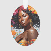 Afrikanisch-Amerikanische Schwarze Weihnachtsfrau  Ornament (Rückseite)