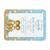 Afrikanisch-amerikanische Twin Boy's Blue Baby Sho Magnet (Horizontal)