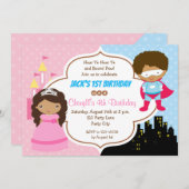 Afrikanisch-amerikanische Twins Gemeinsame Einladu Einladung (Vorne/Hinten)