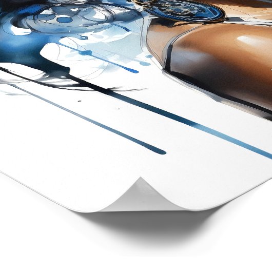 Afrikanisch-amerikanische Watercolor-Malerei Poster (Ecke)