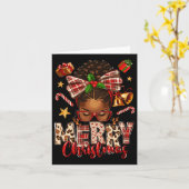 Afrikanisch-amerikanische Weihnachtsfrauen-Mama Karte (Gelbe Blume)