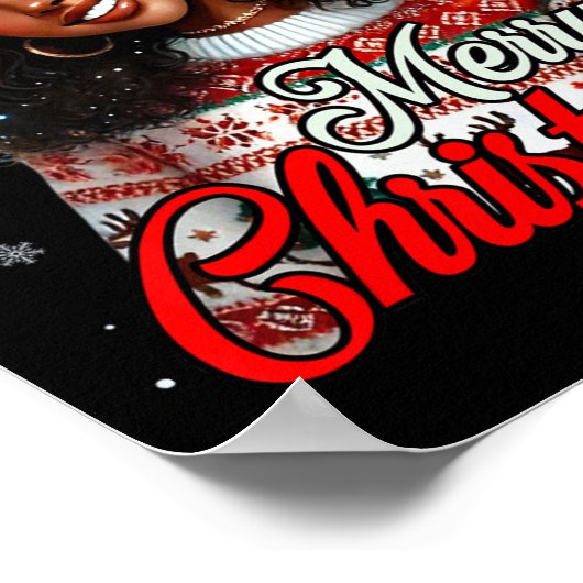 Afrikanisch-amerikanische Weihnachtsfrauen-Mama Poster (Ecke)