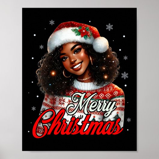 Afrikanisch-amerikanische Weihnachtsfrauen-Mama Poster (Vorne)
