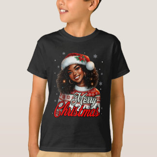 Afrikanisch-amerikanische Weihnachtsfrauen-Mama T-Shirt