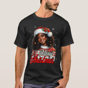 Afrikanisch-amerikanische Weihnachtsfrauen-Mama T-Shirt