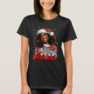 Afrikanisch-amerikanische Weihnachtsfrauen-Mama T-Shirt