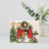 Afrikanisch-Amerikanische Weihnachtspostkarte Feiertagspostkarte (Stehend Vorderseite)