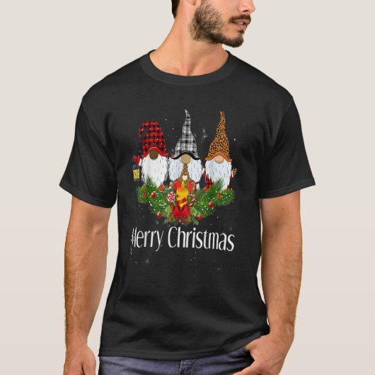 Afrikanisch-Amerikanischer Gnome Weihnachten T-Shirt (Vorderseite)