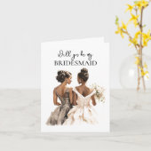 Afrikanisch-Amerikanischer Liebesfrauenvortrag Karte (Gelbe Blume)