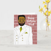 Afrikanisch-amerikanischer Mann im Weißen Anzug Ge Karte (Gelbe Blume)