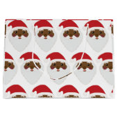 Afrikanisch-amerikanischer Weihnachtsmann große Ge Geschenktüte (Vorderseite)