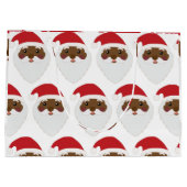 Afrikanisch-amerikanischer Weihnachtsmann große Ge Geschenktüte (Rückseite)
