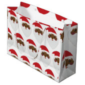 Afrikanisch-amerikanischer Weihnachtsmann große Ge Geschenktüte (Vorderseite Schrägansicht)