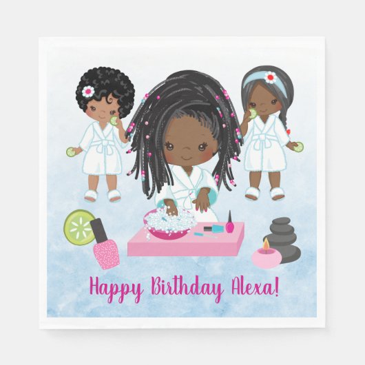 Afrikanisch-amerikanischer Wellness-Center Party N Serviette (Vorderseite)