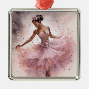 Afrikanisch-amerikanischer ZuckerPlum Fairy Pink F Ornament Aus Metall