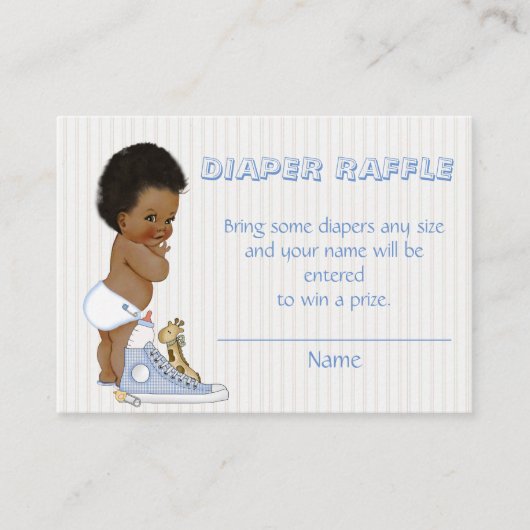 Afrikanisch-amerikanisches Baby Boy Diaper Raffle  Begleitkarte (Vorderseite)