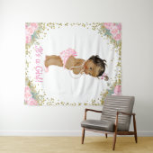 Afrikanisch-Amerikanisches Baby-Mädchen-Dusche Hin Wandteppich (Beispiel (Horizontal))