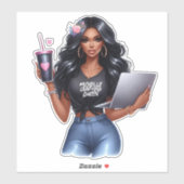 Afrikanisch-amerikanisches Crafting Queen Branding Aufkleber (Blatt)