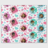 Afrikanisch-amerikanisches Girl-Wrapping-Papier Geschenkpapier (Flach)