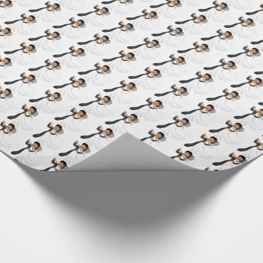 Afrikanisch-amerikanisches Hochzeitspapier Geschenkpapier (Ecke)