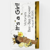 Afrikanisch-Amerikanisches Mädchen-Bee-Baby-Dusche Banner (Vertikal)