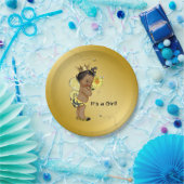 Afrikanisch-Amerikanisches Mädchen-Bee-Baby-Dusche Pappteller (Party)