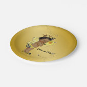 Afrikanisch-Amerikanisches Mädchen-Bee-Baby-Dusche Pappteller (Schrägansicht)