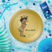 Afrikanisch-Amerikanisches Mädchen-Bee-Baby-Dusche Pappteller (Party)