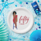 Afrikanisch-amerikanisches Rotes Dress Diva 50+ & Pappteller (Party)