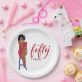 Afrikanisch-amerikanisches Rotes Dress Diva 50+ & Pappteller (Party)