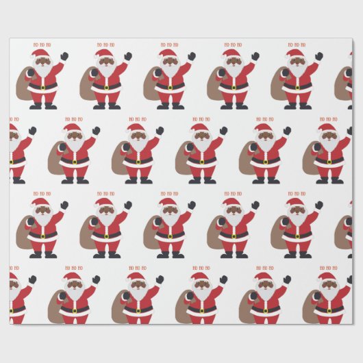 Afrikanisch-amerikanisches Weihnachtswrapping-Papi Geschenkpapier (Flach)