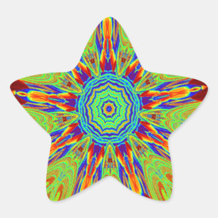 Afrikanisch Asiatisch Europäisch ethnisches Muster Stern-Aufkleber