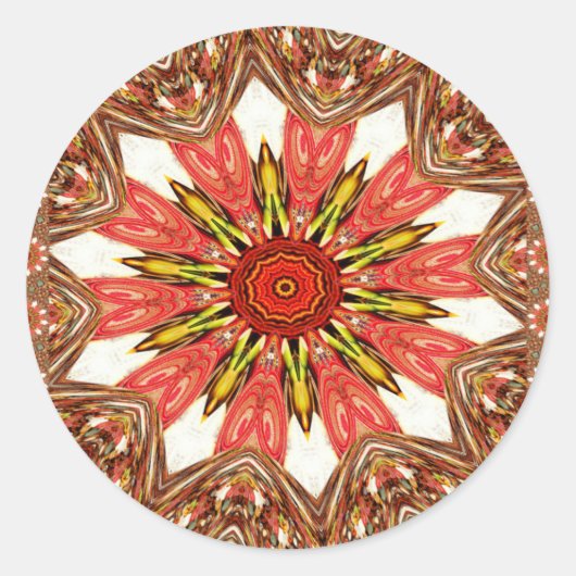 Afrikanisch-asiatisches traditionelles Muster Runder Aufkleber (Vorderseite)