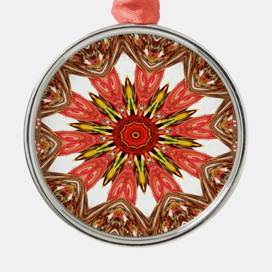 Afrikanisch-asiatisches traditionelles Muster Silbernes Ornament (Vorne)