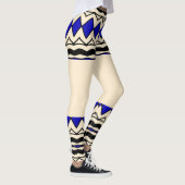 Afrikanisch Blau Geometrisch Leggings (Rechts)