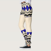 Afrikanisch Blau Geometrisch Leggings (Links)