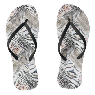 Afrikanisch, Combo, Haut, Tiger, Jaguar, gepunktet Badesandalen