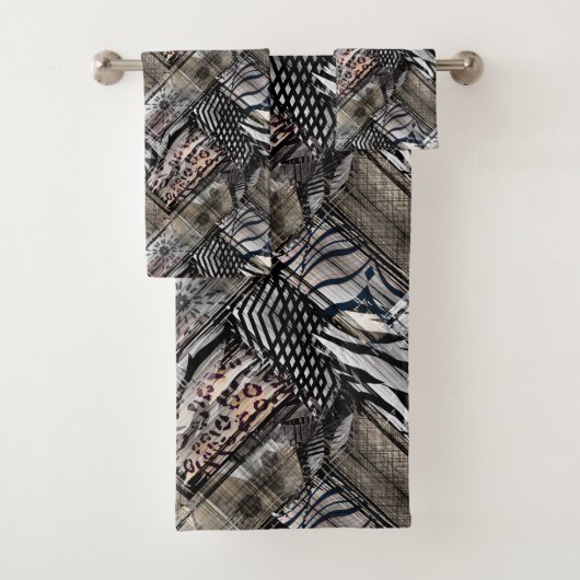 Afrikanisch, Combo, Haut, Tiger, Jaguar, gepunktet Badhandtuch Set (Insitu)
