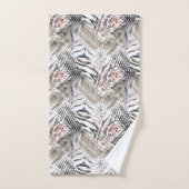 Afrikanisch, Combo, Haut, Tiger, Jaguar, gepunktet Badhandtuch Set (Handtuch)