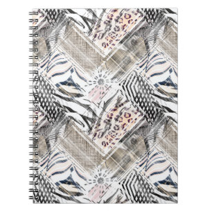 Afrikanisch, Combo, Leder, Tiger, Jaguar, gepunkte Notizblock