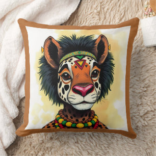 afrikanisch-ethnische Kwanzaa Wildtiere in Disguis Kissen