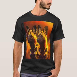 Afrikanisch gemalte Hunde Afrikanischer Wildhundin T-Shirt