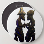 Afrikanisch gepaarte Herzen: Ein schöner Moment Button (Vorne & Hinten)