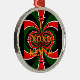 Afrikanisch inspirierte abstrakte Kunst zur kenian Silbernes Ornament