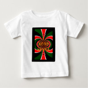 Afrikanisch Inspirierte kenianische Flagge Abstrak Baby T-shirt